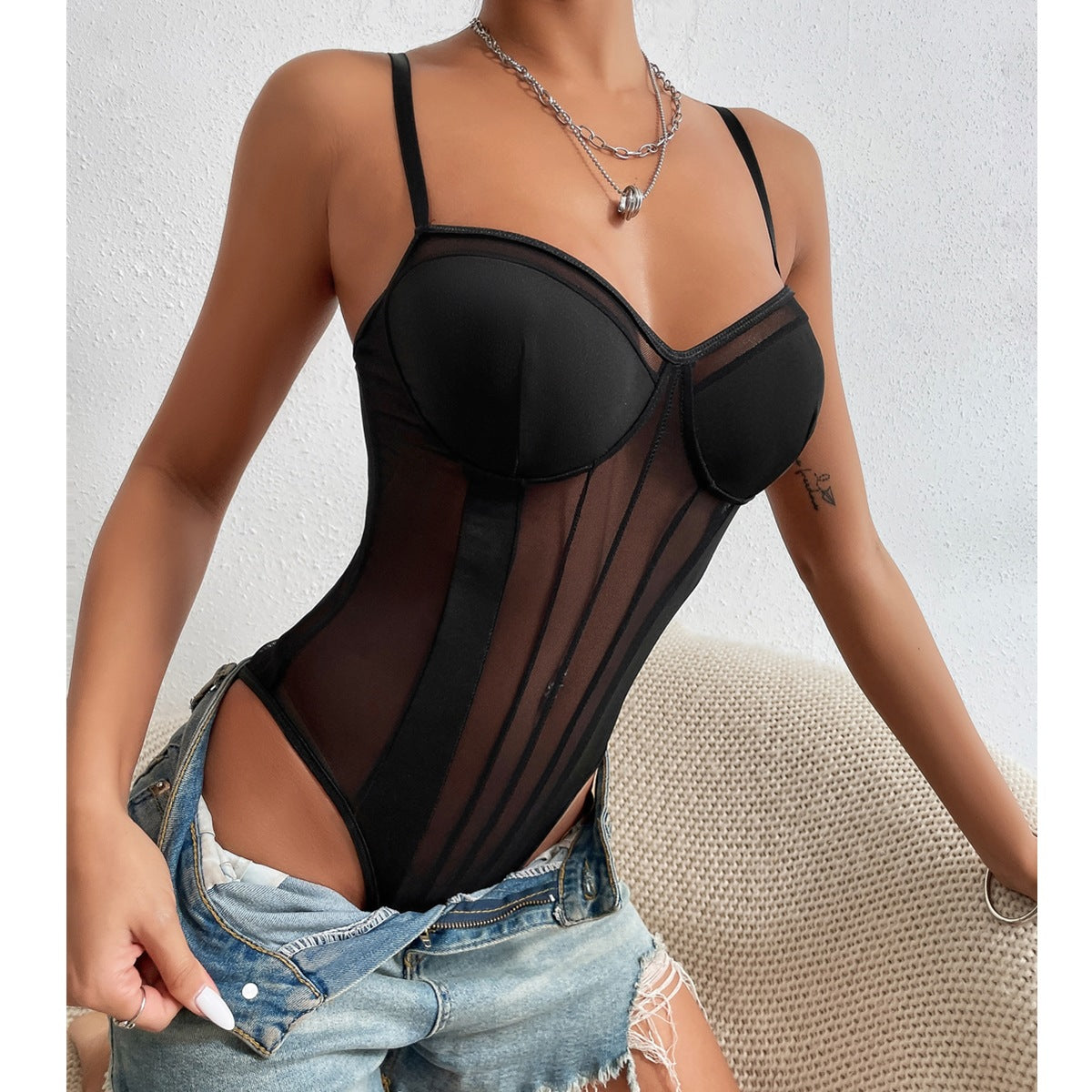 Transparante zwarte body